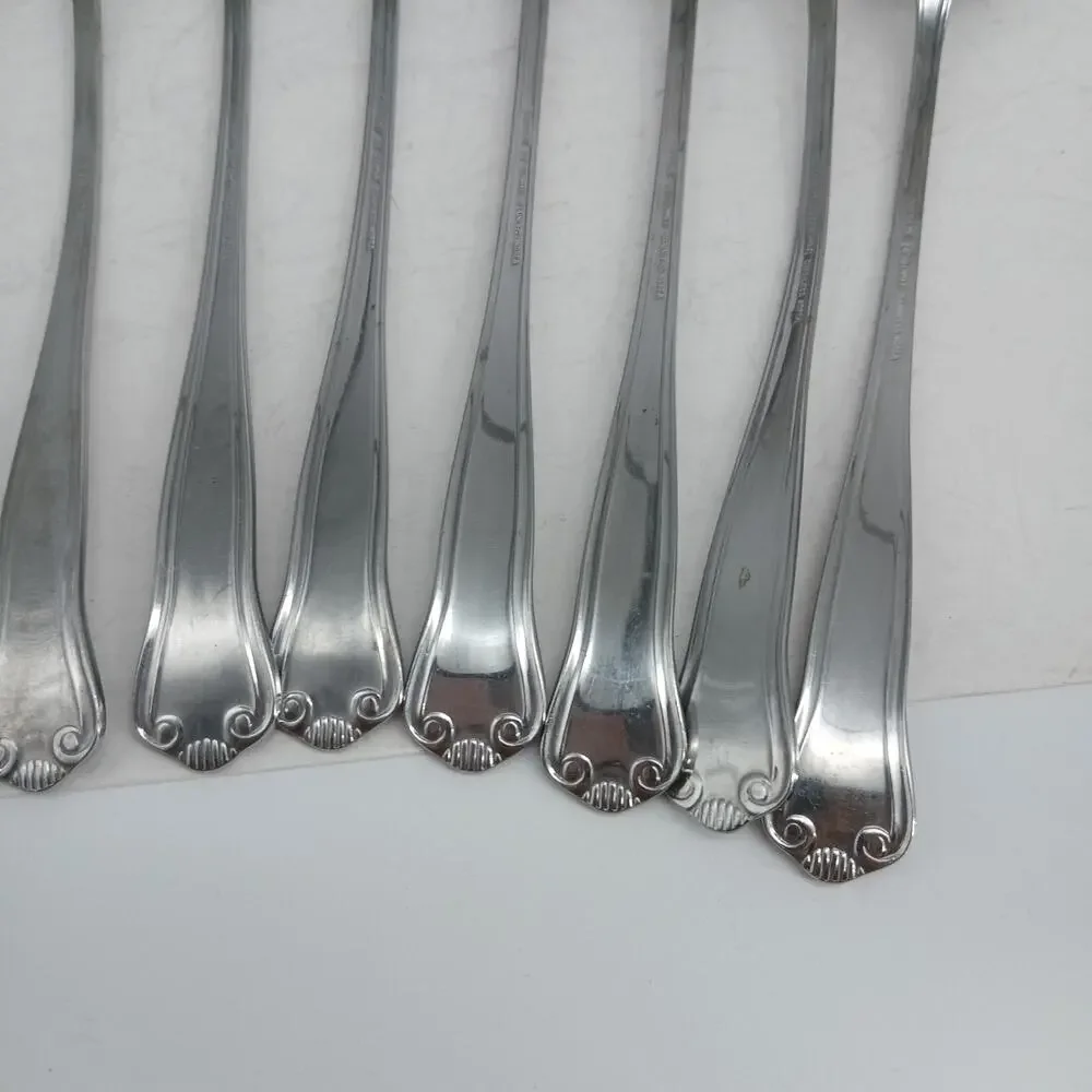 11X LH Tsp TOWLE Supreme STUART SHELL Stainless Long Handled Malt Tea Spoons